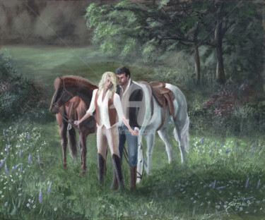 Painting titled "Afternoon Ride" by Bretislav Stejskal, Original Artwork, Acrylic