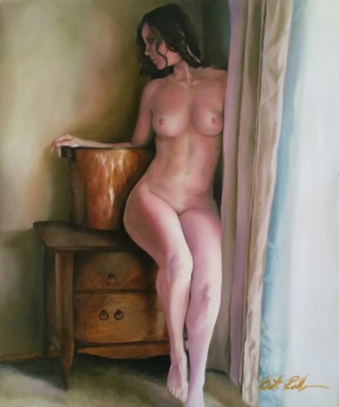 Painting titled "Waiting" by Brett Roeller, Original Artwork, Oil