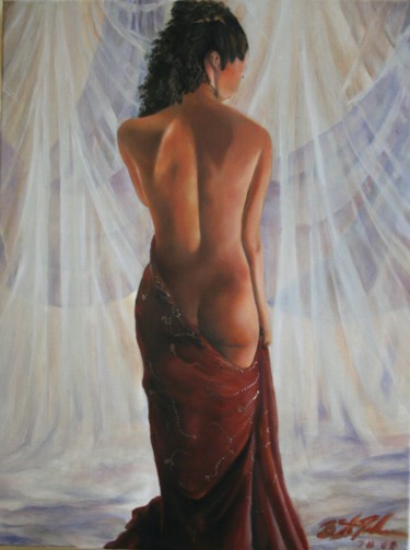 Painting titled "Back Study" by Brett Roeller, Original Artwork, Oil
