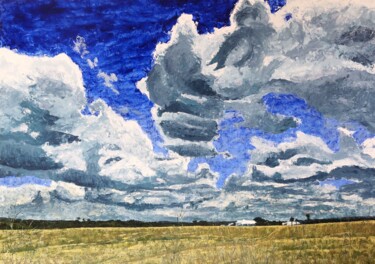 Painting titled "Killarney Cloudscape" by Brett Buckley, Original Artwork, Acrylic Mounted on Wood Panel