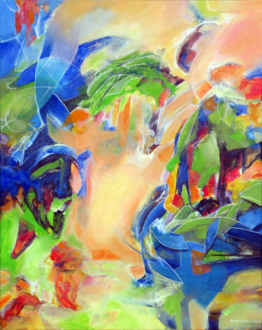 Malerei mit dem Titel "Sunset in the Park" von Brett Nickell, Original-Kunstwerk, Acryl