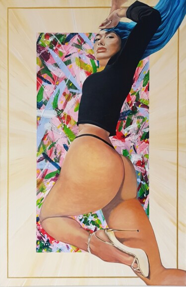 Malarstwo zatytułowany „Éclosion” autorstwa Bretzel, Oryginalna praca, Akryl Zamontowany na Drewniana rama noszy