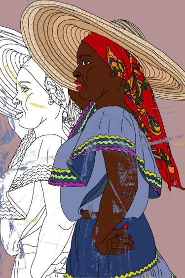 Arts numériques intitulée "Haïtienne" par Mildrède Brevet, Œuvre d'art originale, Peinture numérique