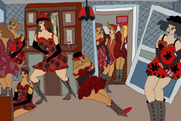 Digitale Kunst mit dem Titel "the red division" von Mildrède Brevet, Original-Kunstwerk, Digitale Collage