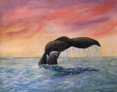 Painting titled "whale tails" by Brian Pounder, Original Artwork, Acrylic