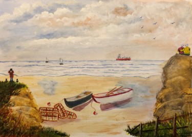 Painting titled "Coastal Life" by Brian Pounder, Original Artwork, Acrylic