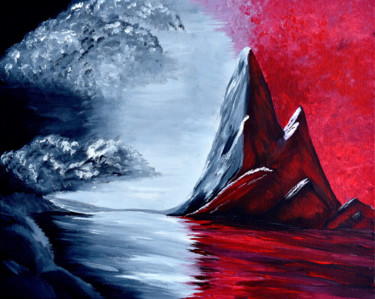 Painting titled "Red Oblivion Acryli…" by Brian Sloan, Original Artwork, Acrylic