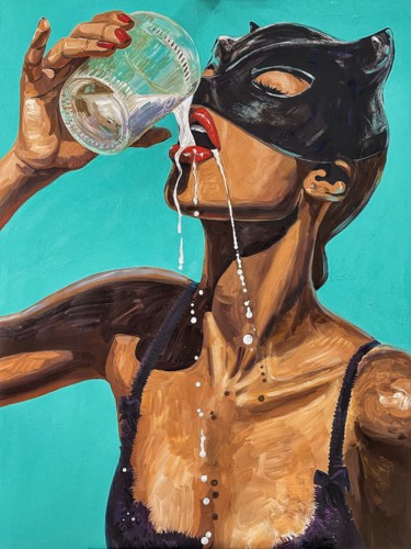 Картина под названием "Молоко" - Анастасия Briart, Подлинное произведение искусства, Акрил