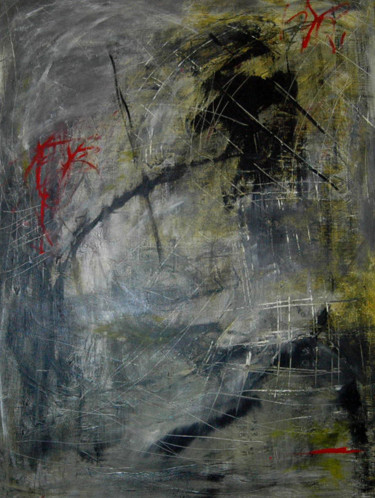 Peinture intitulée "Diptyque noir, Acry…" par Briga, Œuvre d'art originale, Acrylique