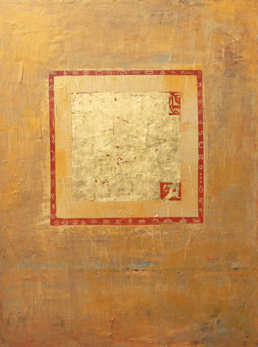 Peinture intitulée "Gold 4" par Briga, Œuvre d'art originale, Acrylique