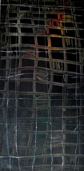 Peinture intitulée "L'enfermement 1, Te…" par Briga, Œuvre d'art originale, Acrylique