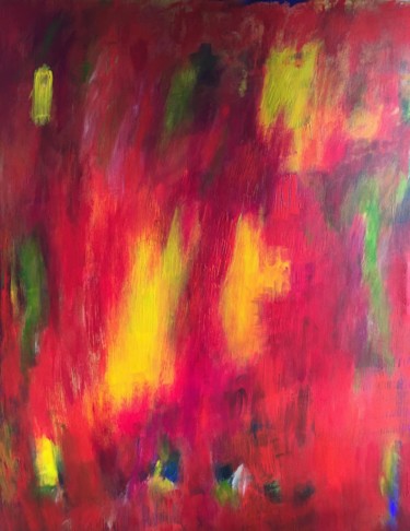 Peinture intitulée "Red, Acrylique sur…" par Briga, Œuvre d'art originale, Acrylique