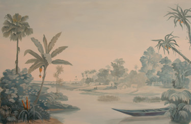 Картина под названием "etang-st-paul-camai…" - Les Décors Des Mers Du Sud, Подлинное произведение искусства