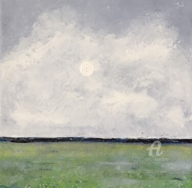 Painting titled "Polder" by Brice Rota, Original Artwork, Oil Mounted on artwork_cat.