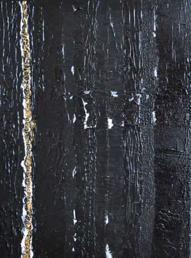 「Matière noire」というタイトルの絵画 Bridg'によって, オリジナルのアートワーク, アクリル ウッドストレッチャーフレームにマウント