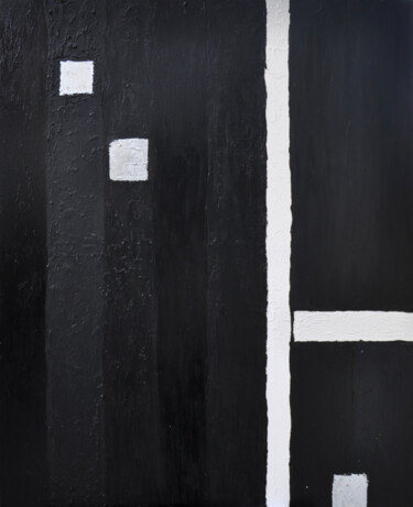 Peinture intitulée "Black graphic" par Bridg', Œuvre d'art originale, Acrylique Monté sur Châssis en bois