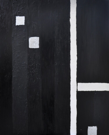 Black graphic Painting titled "Black graphic" by Bridg', Original Art, Acrylic Mounted on Stretcher frame