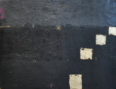 Painting titled "Black graphic III" by Bridg', Original Artwork, Acrylic Mounted on Wood Stretcher frame