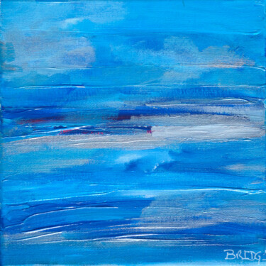 Malarstwo zatytułowany „Ciel Azur” autorstwa Bridg', Oryginalna praca, Akryl Zamontowany na Drewniana rama noszy