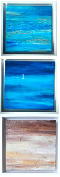 Картина под названием "Ocean view 2" - Bridg', Подлинное произведение искусства, Акрил Установлен на Деревянная рама для нос…