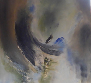 Peinture intitulée "aurore boréale" par Brigitte Dalle, Œuvre d'art originale, Huile
