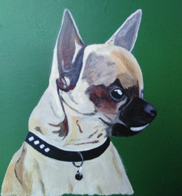 Peinture intitulée "Chihuahua" par Brigitte Didier (Biche), Œuvre d'art originale, Acrylique