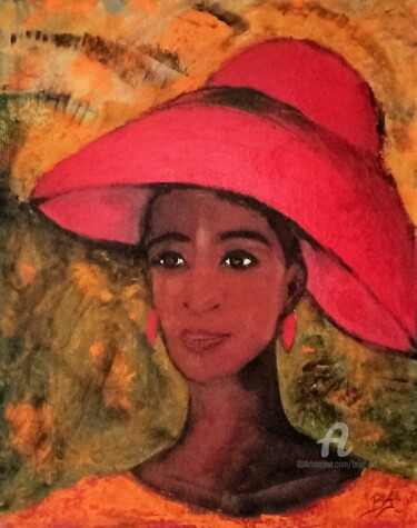 Painting titled "Rayon chapeau 4" by Brigi'Art, Original Artwork, Acrylic Mounted on Wood Stretcher frame
