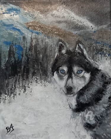 Painting titled "Entre chien et loup2" by Brigi'Art, Original Artwork, Acrylic