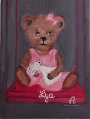 Painting titled "Nounours ,Ourson po…" by Brigi'Art, Original Artwork, Acrylic