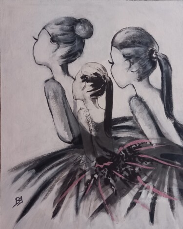 Картина под названием "Danseuses  trio" - Brigi'Art, Подлинное произведение искусства, Акрил Установлен на Деревянная рама д…