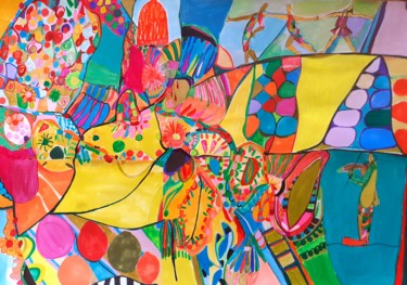 Enfants de la balle Collages intitulée "Enfants de la balle" par Brigite Oury, Œuvre d'art originale, Collages