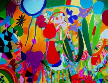 Peinture intitulée "Végétal 0321" par Brigite Oury, Œuvre d'art originale, Marqueur
