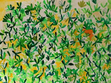 Drawing titled "sans titre fleurs" by Brigite Oury, Original Artwork, Marker