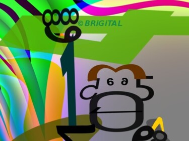 Digitale Kunst mit dem Titel "affengeil" von Brigitta Krause, Original-Kunstwerk