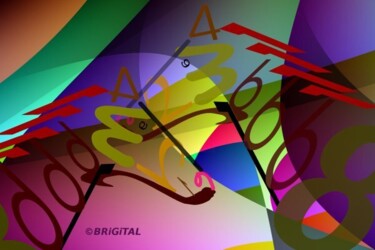 Digitale Kunst mit dem Titel "pferdegeflüster" von Brigitta Krause, Original-Kunstwerk