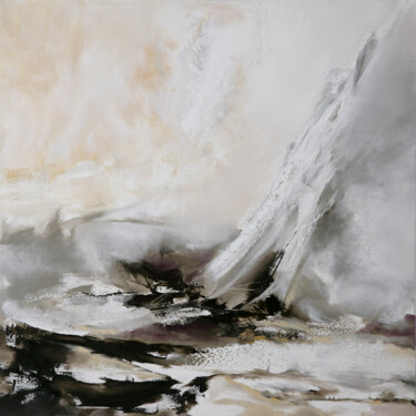 Peinture intitulée "nacre-et-sable-vers…" par Brigitte Angius, Œuvre d'art originale, Huile