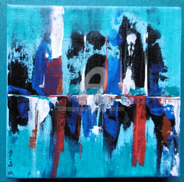 Painting titled "abstrait9" by Brigitte Barcelo, Original Artwork, Acrylic Mounted on Wood Panel