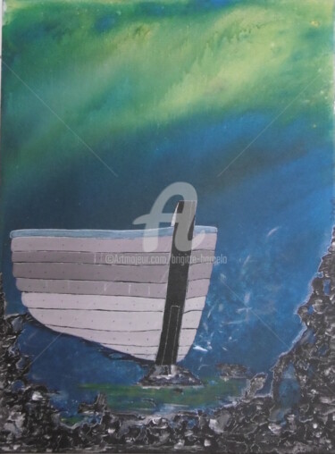 Peinture intitulée "barque" par Brigitte Barcelo, Œuvre d'art originale, Acrylique