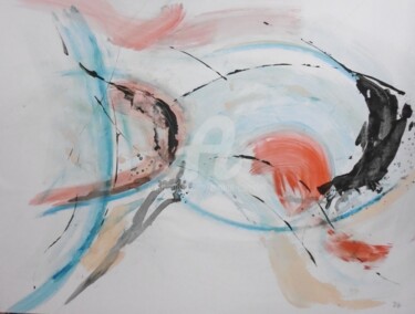 Pintura titulada "Abstrait 6" por Brigitte Barcelo, Obra de arte original, Acrílico Montado en Panel de madera