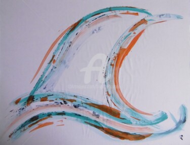 Peinture intitulée "Abstrait 5" par Brigitte Barcelo, Œuvre d'art originale, Gouache Monté sur Panneau de bois