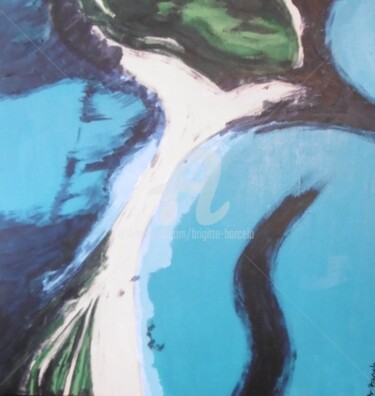 Pintura intitulada "Du ciel, la mer" por Brigitte Barcelo, Obras de arte originais, Acrílico
