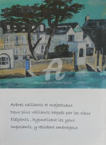 Painting titled "Les arbres" by Brigitte Barcelo, Original Artwork, Acrylic