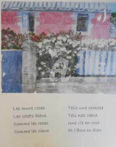 Pintura titulada "Les murs roses" por Brigitte Barcelo, Obra de arte original, Acrílico