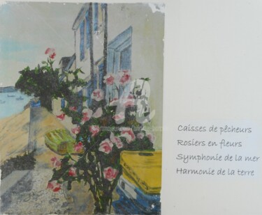 Peinture intitulée "Les rosiers" par Brigitte Barcelo, Œuvre d'art originale, Acrylique