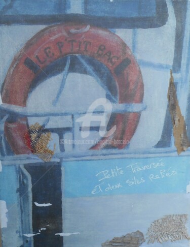 Painting titled "Petite traversée" by Brigitte Barcelo, Original Artwork, Acrylic