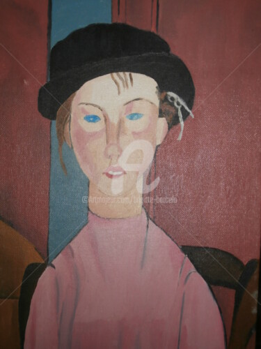 Pintura intitulada "Portrait copie, Mod…" por Brigitte Barcelo, Obras de arte originais, Óleo
