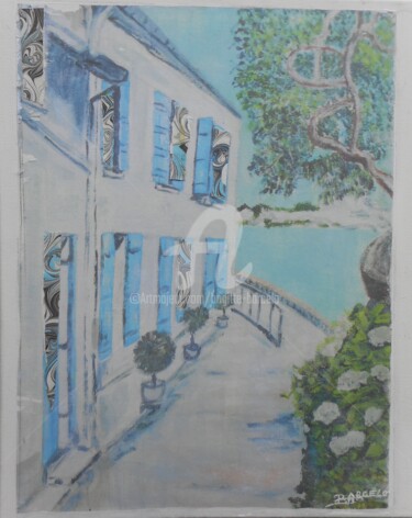 Painting titled "Sur le chemin vers…" by Brigitte Barcelo, Original Artwork, Acrylic