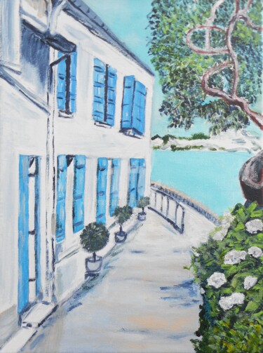 Painting titled "Sur le rivage" by Brigitte Barcelo, Original Artwork, Acrylic