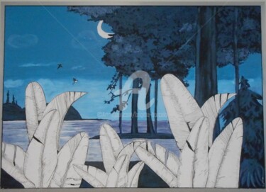 Peinture intitulée "Douce nuit" par Brigitte Barcelo, Œuvre d'art originale, Acrylique Monté sur Châssis en bois