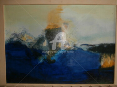 Painting titled "blue" by Brigitte Barcelo, Original Artwork, Oil